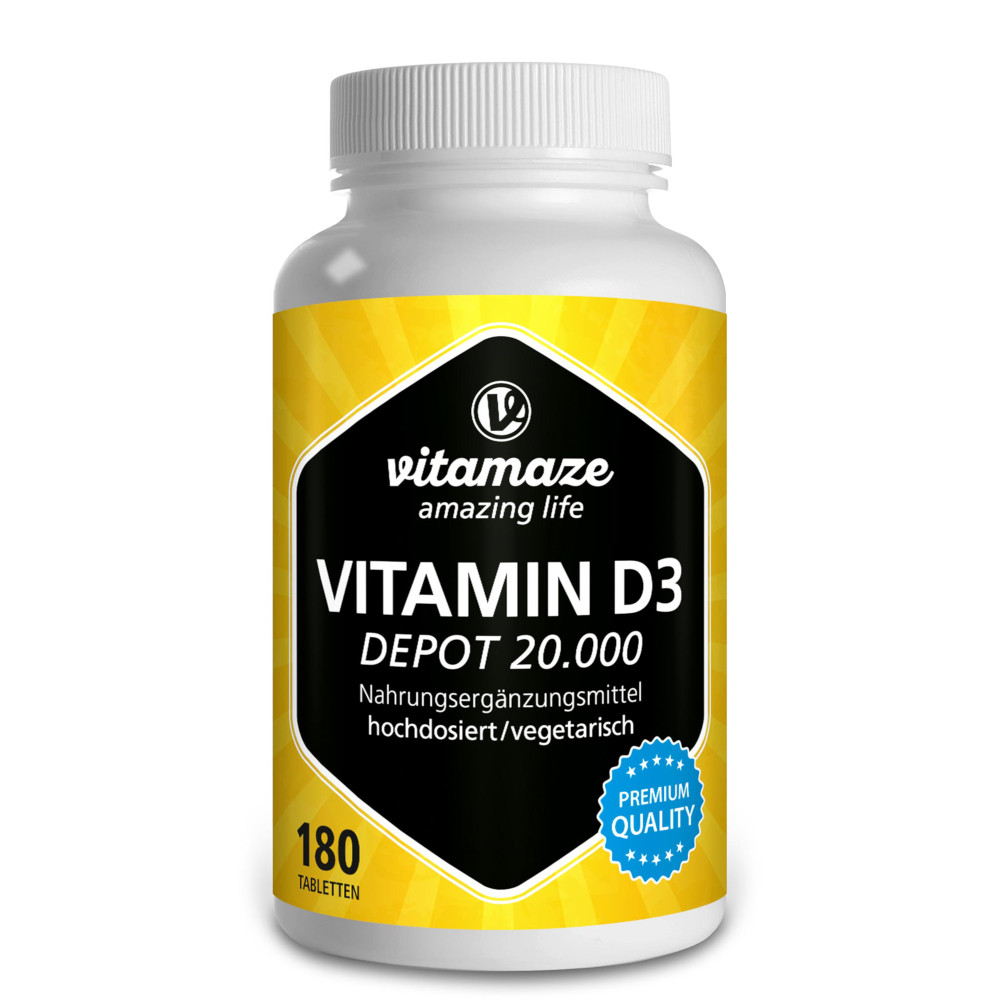 Vitamin D3 20.000 I.E. Depot hochdosiert Tabletten 180 St