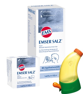 Emser Salz im Beutel 1,475g und Nasendusche Junior