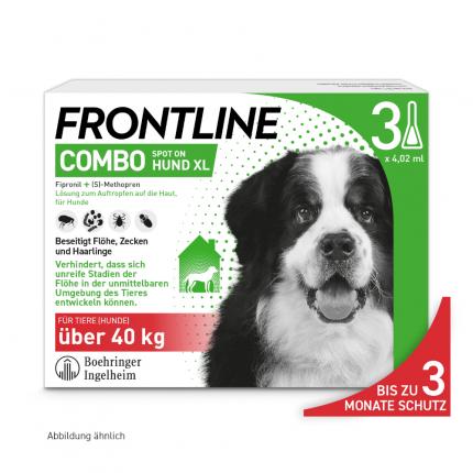 FRONTLINE COMBO gegen Zecken, Flöhe (Flöhe, Eier, Larven, Puppen) bei Hunden XL (40-60Kg)