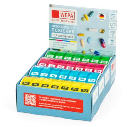 WEPA 1x7 Wochenbox farbig sortiert UV-Schutz+