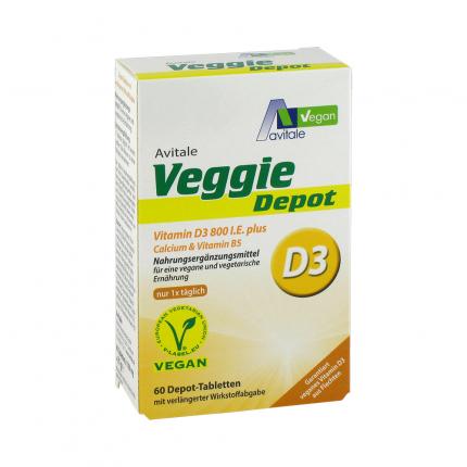 Avitale VEGGIE Depot Vitamin D3 800 I.E.+Calcium+B5