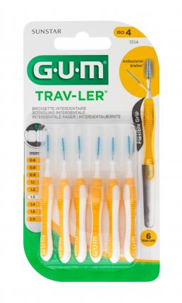 GUM TRAV-LER 1,3mm Tanne gelb Interdental+6Kappen