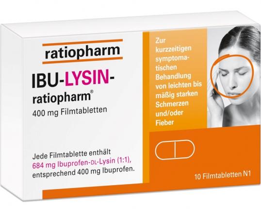 IBU-LYSIN-ratiopharm 400mg Filmtabletten 10 Stück | Sanicare | 16197861