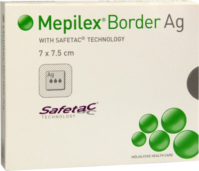 MEPILEX Border Ag Schaumverb.7x7,5 cm steril