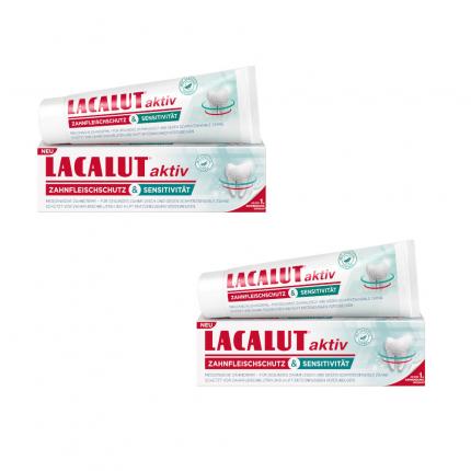 Lacalut aktiv Zahnfleischschutz &amp; Sensitivität Zahncreme Doppelpack