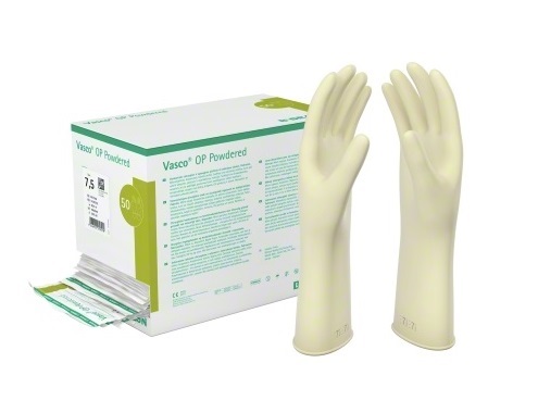 Vasco Op Powdered Handschuhe Größe 8,5 Latex Naturweiß