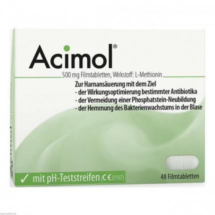 Acimol 500mg Filmtabletten mit pH-Teststreifen
