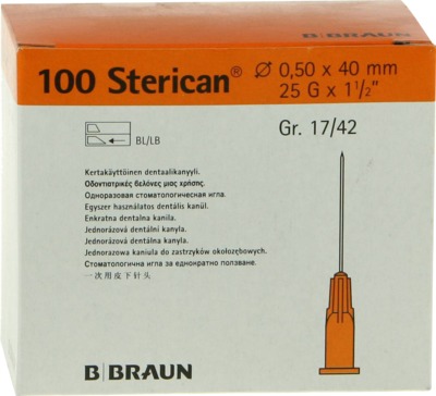 Sterican Dentalkanüle Luer 0,5x40 mm