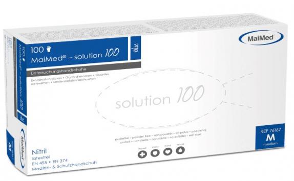 MAIMED solution 100 blau Nitril latexfrei Untersuchungshandschuhe M
