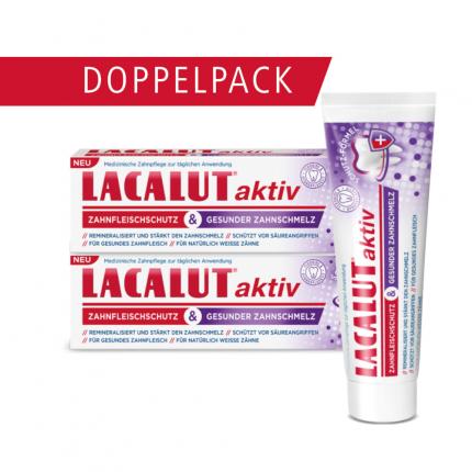 LACALUT aktiv Zahnfleischschutz &amp; Gesunder Zahnschmelz Zahncreme Doppelpack