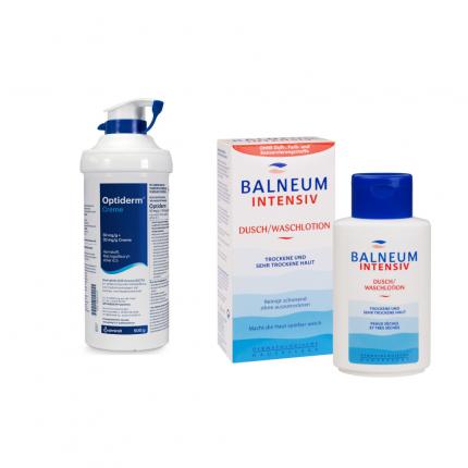 Optiderm Creme &amp; Balneum Intensiv Waschlotion Set