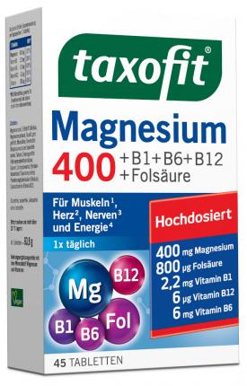 taxofit Magnesium 400 +B1+B6+B12+Folsäure