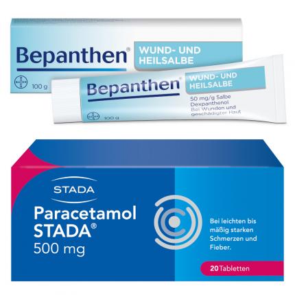 Bepanthen Wund und Heilsalbe &amp; Paracetamol Stada 500mg Set