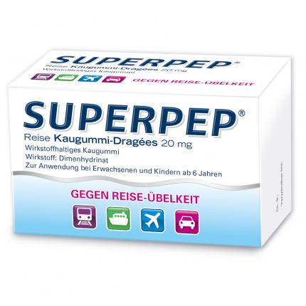 Superpep Reise Kaugummi-Dragees 20mg