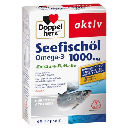 Doppelherz Seefischöl Omega-3 1000 mg+Folsäure