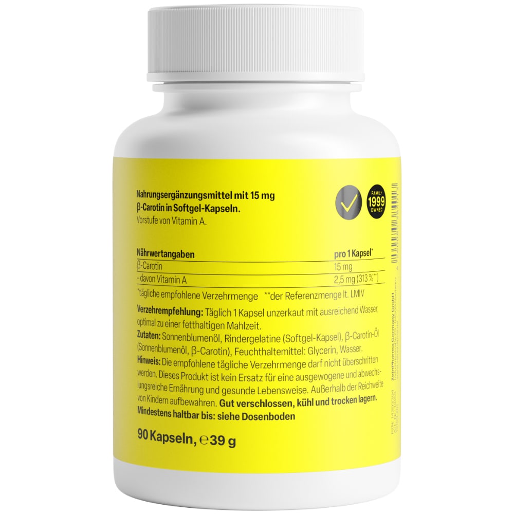 Zein Pharma Natural B-Carotin 15 mg 90 St Weichkapseln