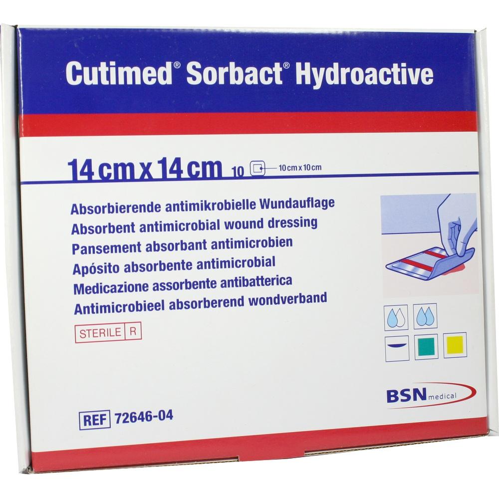 CUTIMED Sorbact Hydroactive Kompressen 14x14 cm 10 St Kompressen