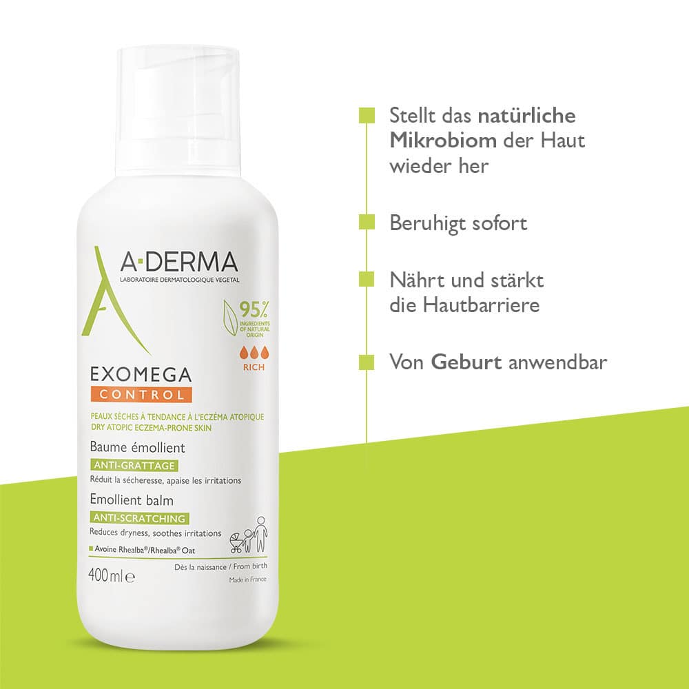 A-DERMA EXOMEGA CONTROL Rückfettender Balsam   400 ml Balsam
