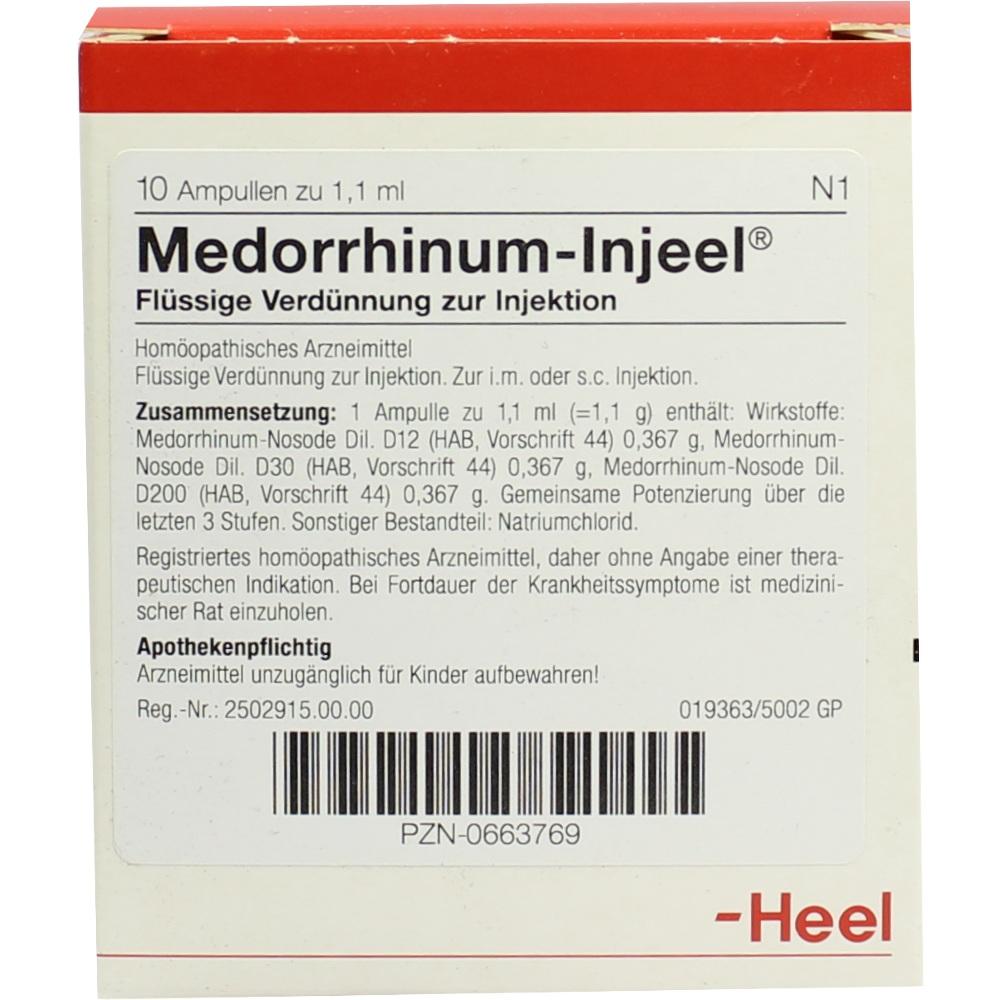 MEDORRHINUM Injeel Ampullen 10 St Ampullen