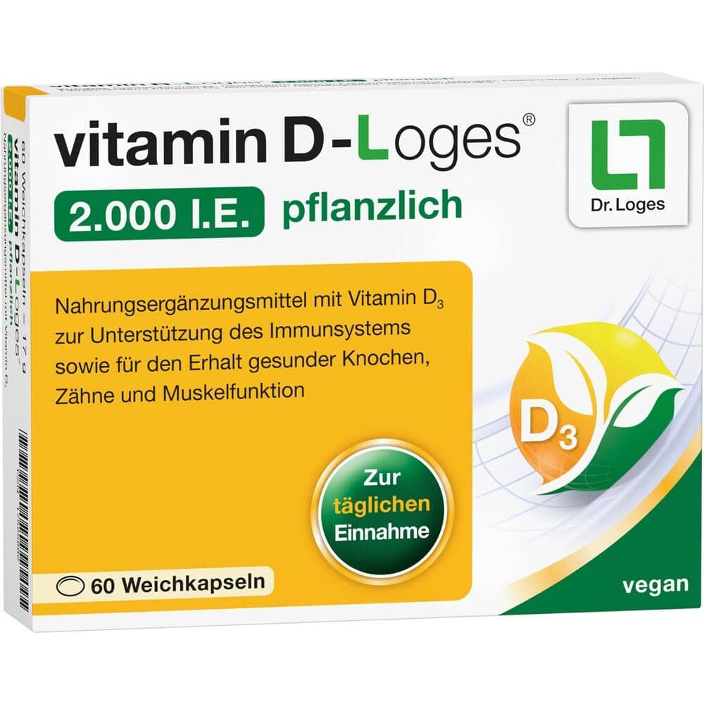 vitamin D-Loges 2.000 I.E. pflanzlich 60 St Weichkapseln