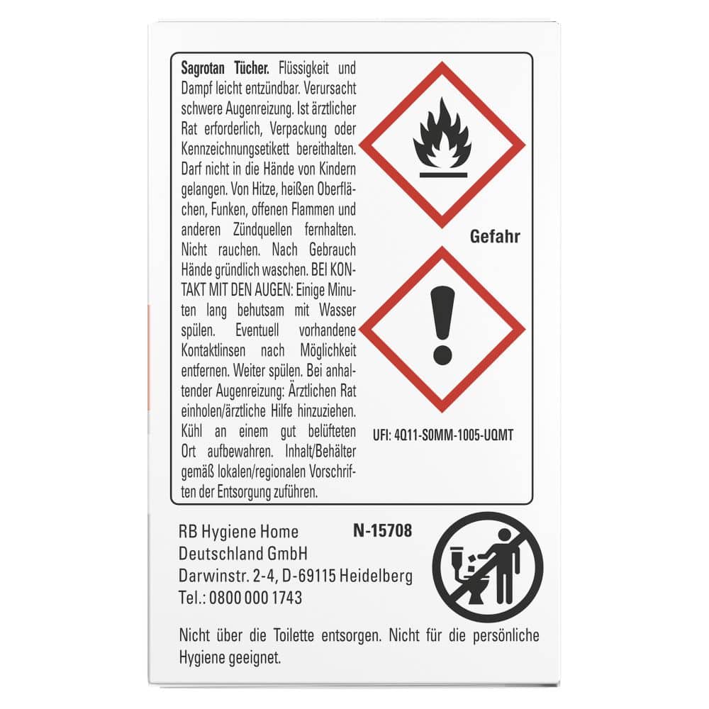 SAGROTAN Desinfektionstücher 18 St Tücher