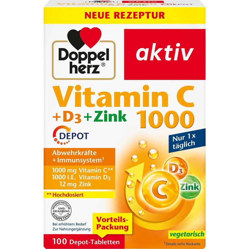 Doppelherz aktiv Vitamin C + D3 + Zink 1000 DEPOT 100 St Tabletten