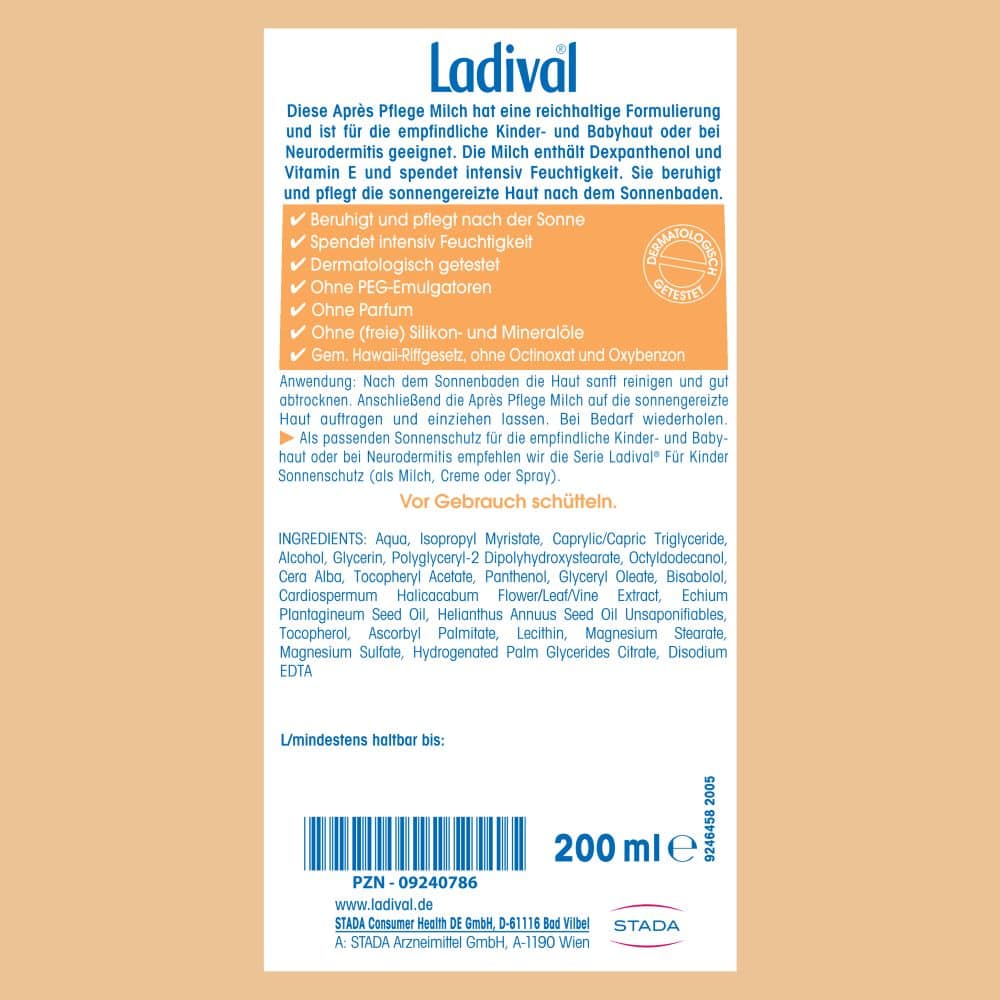 LADIVAL Für Kinder APRES PFLEGE MILCH 200 ml Lotion