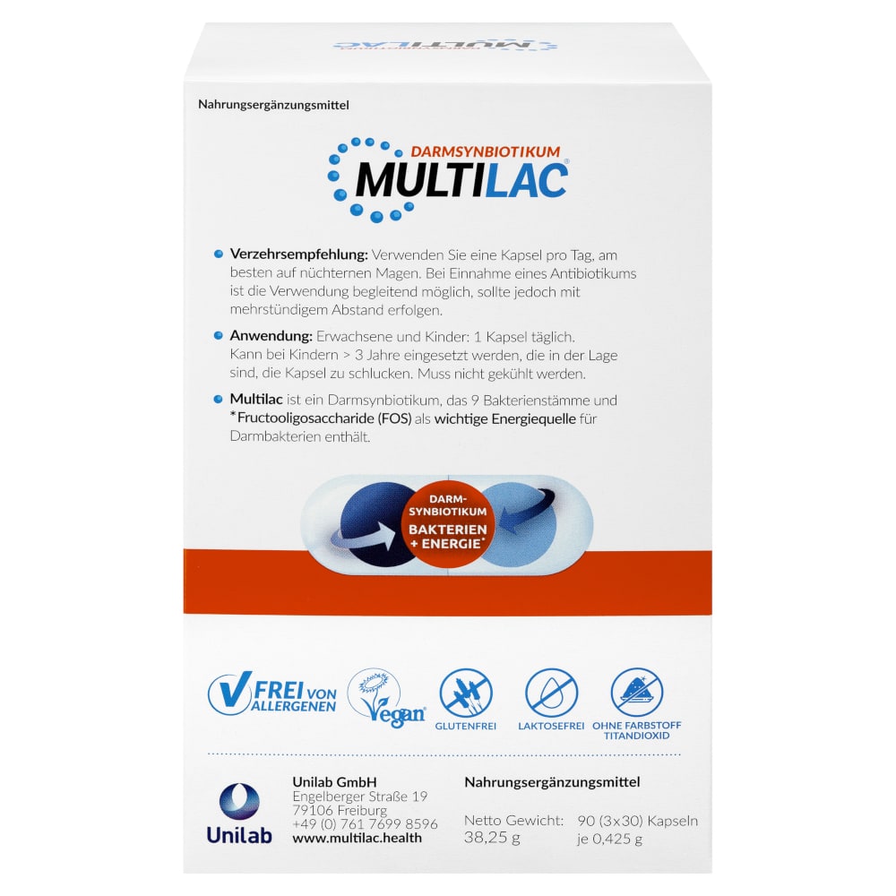MULTILAC DARMSYNBIOTIKUM 3X30 St Kapseln magensaftresistent