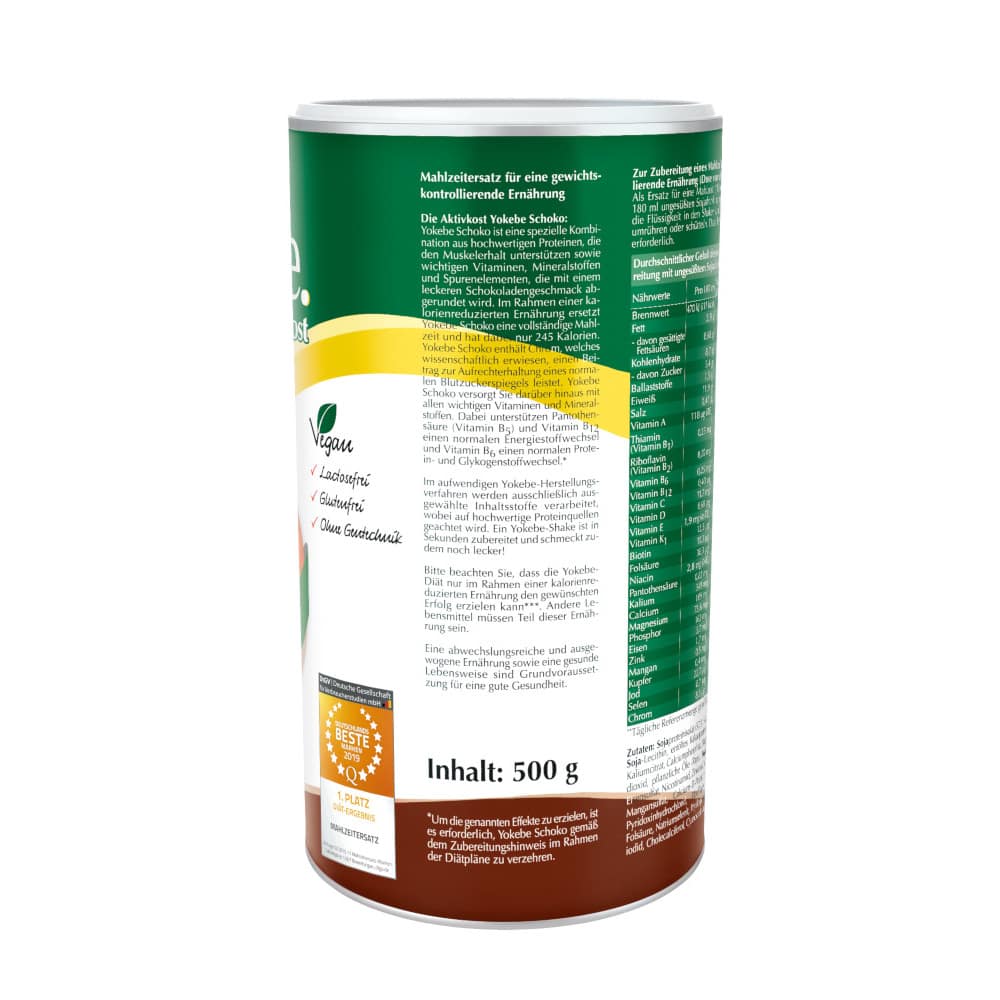 Yokebe Schoko Lactosefrei NF 500 g Pulver