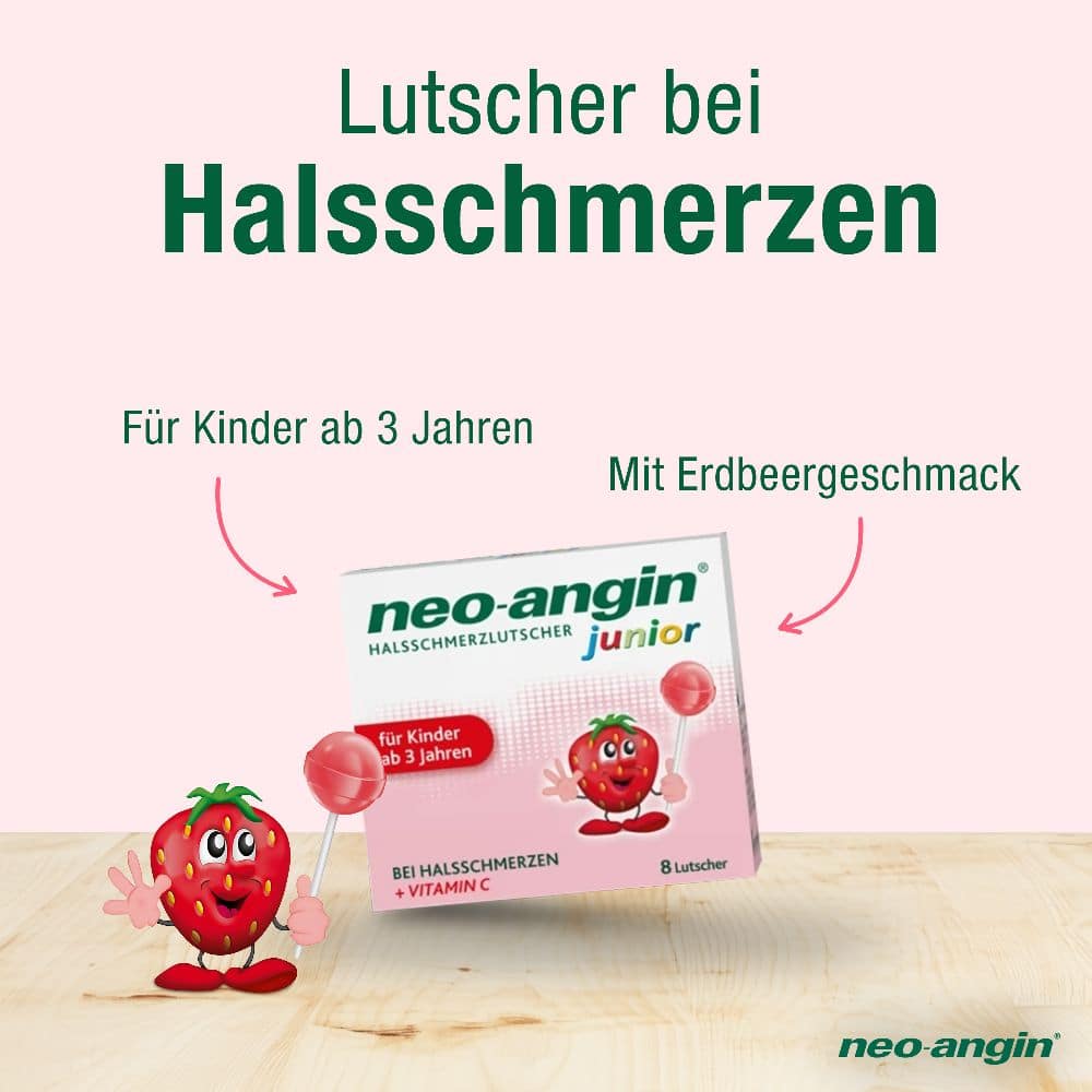neo-angin junior HALSSCHMERZLUTSCHER für Kinder 8 St