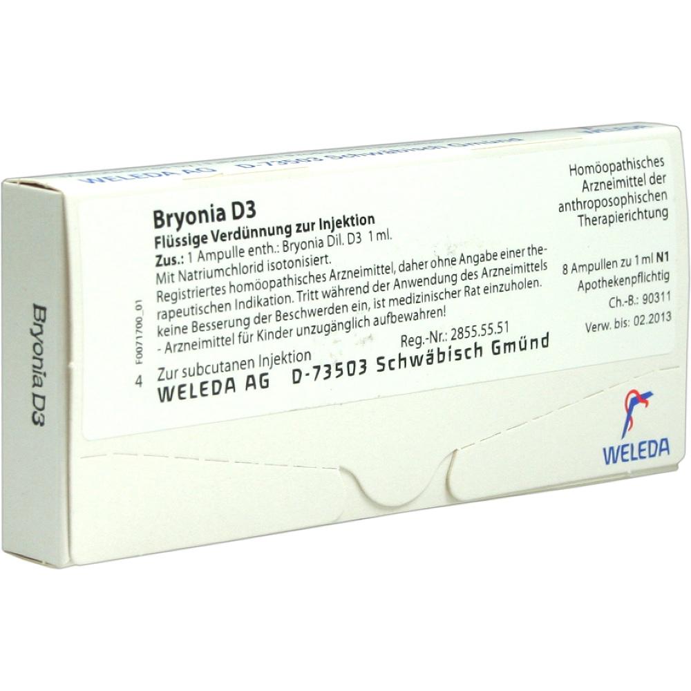 WELEDA BRYONIA D 3 Ampullen 8X1 ml Ampullen