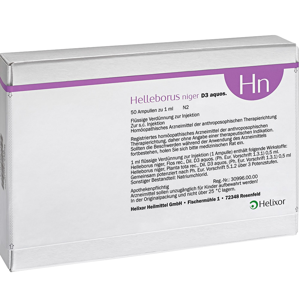 HELLEBORUS NIGER D 3 aquos.Ampullen 50 St Ampullen