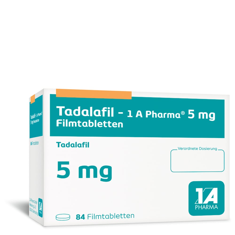 TADALAFIL 1A Pharma 5 mg Filmtabletten 84 St Filmtabletten