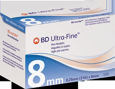 Bd Ultra-fine Pen-nadeln 8 mm 31 G 105 St Kanüle