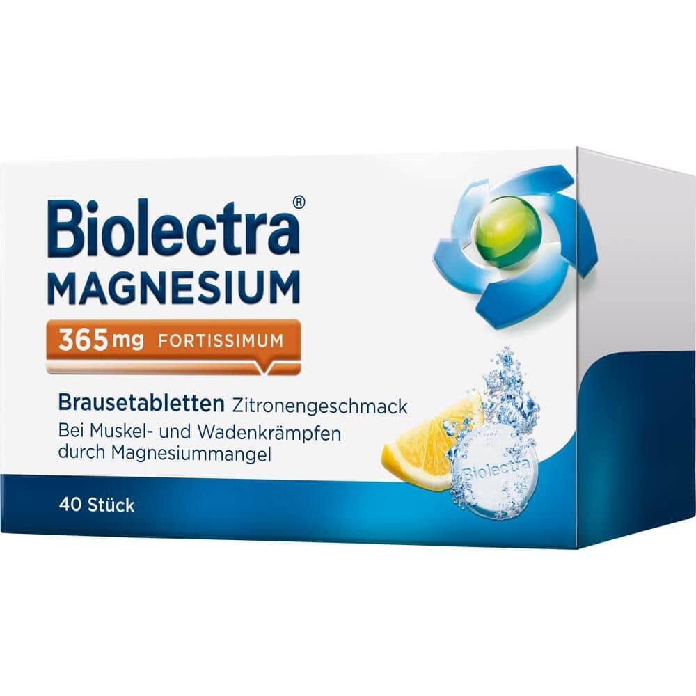 Biolectra MAGNESIUM 365mg FORTISSIMUM Zitrone 40 St Brausetabletten
