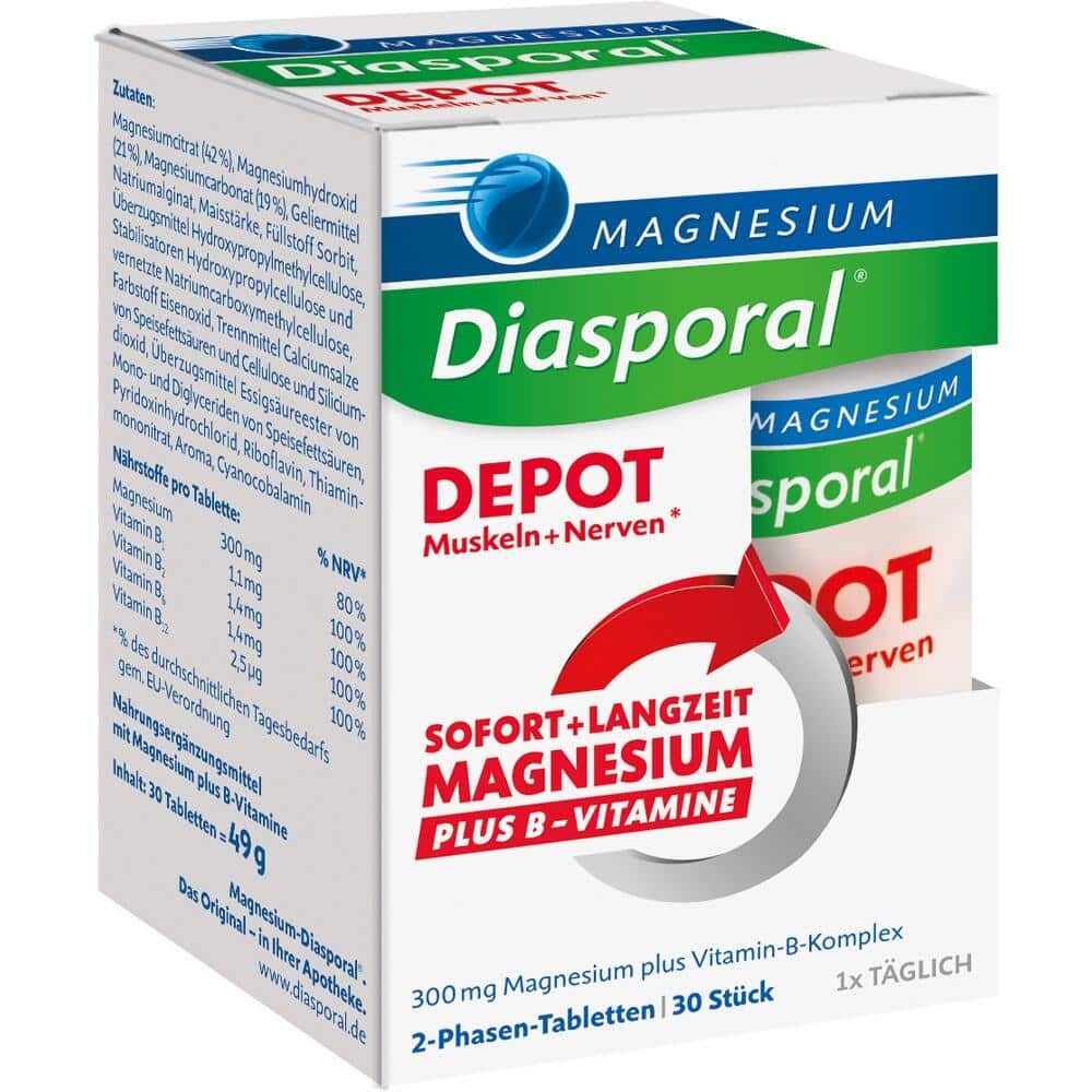 MAGNESIUM Diasporal pro DEPOT Muskeln + Nerven 30 St Tabletten