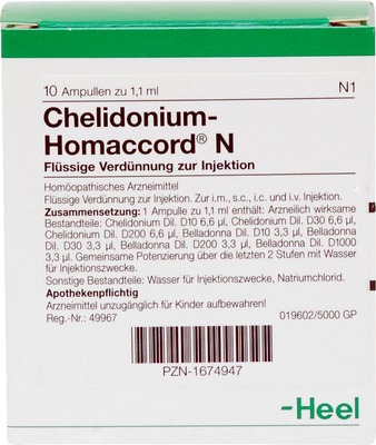 CHELIDONIUM-HOMACCORD N Ampullen 10 St Ampullen