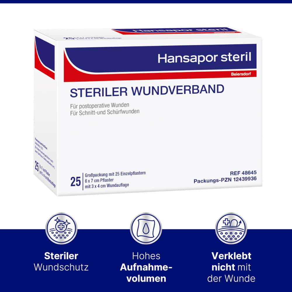 Hansapor STERILER WUNDVERBAND 6 x 7cm 25 St Verband