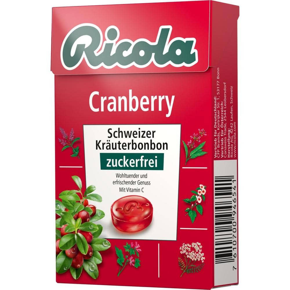 Ricola Cranberry Schweizer Kräuterbonbon zuckerfrei 50 g Bonbons