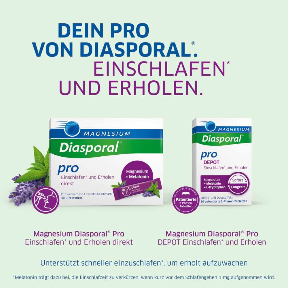 MAGNESIUM Diasporal pro Einschlafen und Erholen DEPOT 30 St Tabletten
