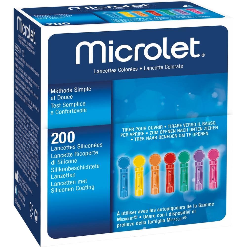 Microlet Lanzetten farbig 200 St Lanzetten