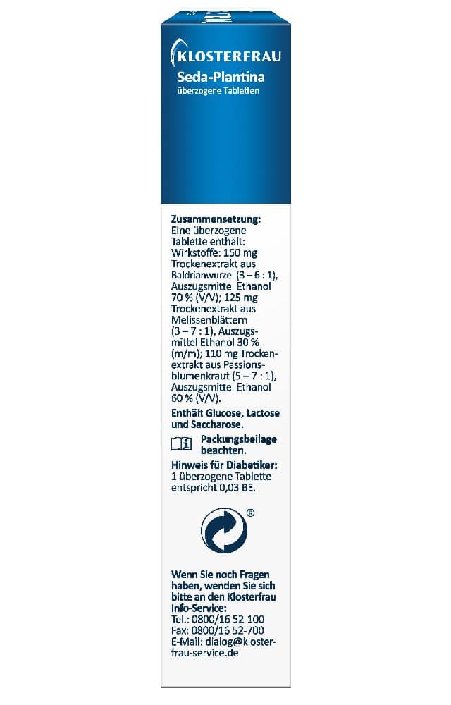 KLOSTERFRAU Seda-Plantina Innere Ruhe 30 St Überzogene Tabletten