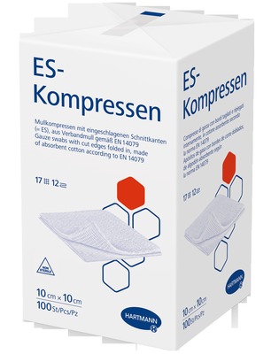 ES-KOMPRESSEN unsteril 10x10 cm 12fach 100 St Kompressen