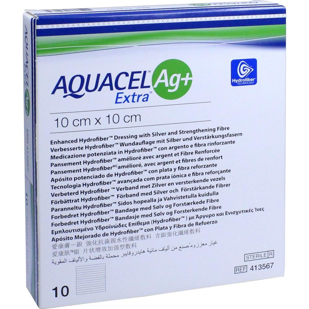 AQUACEL Ag+ Extra 10x10 cm Kompressen 10 St Kompressen