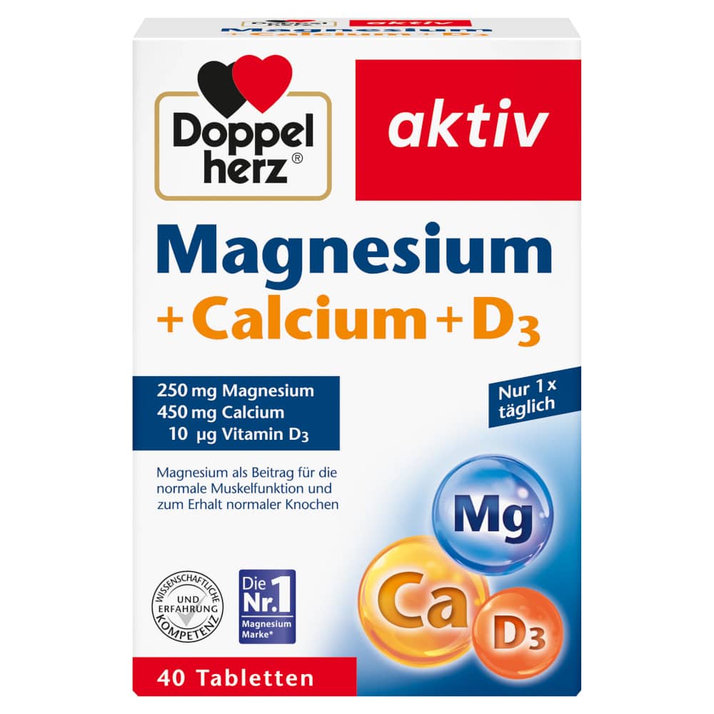 Doppelherz aktiv Magnesium + Calcium + D3 40 St Tabletten