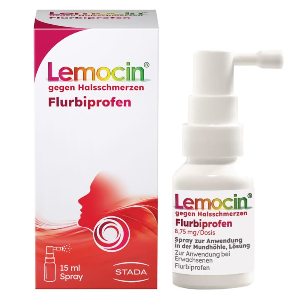 Lemocin gegen Halsschmerzen Flurbiprofen 15 ml Spray