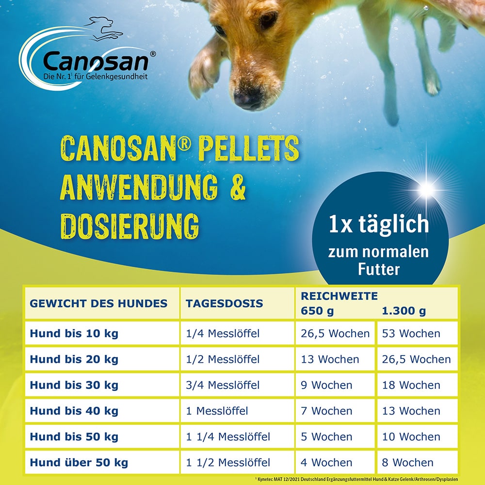 CANOSAN Pellets bei Gelenkproblemen Hund mit Grünlippmuschel-Extrakt Gonex 650 g Konzentrat CANOSAN Pellets bei Gelenkproblemen Hund mit Grünlippmuschel-Extrakt Gonex 650 g Konzentrat