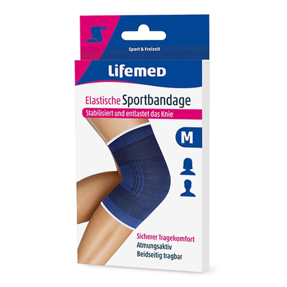 LifemeD Elastische Sportbandage Knie M 1 St Bandage