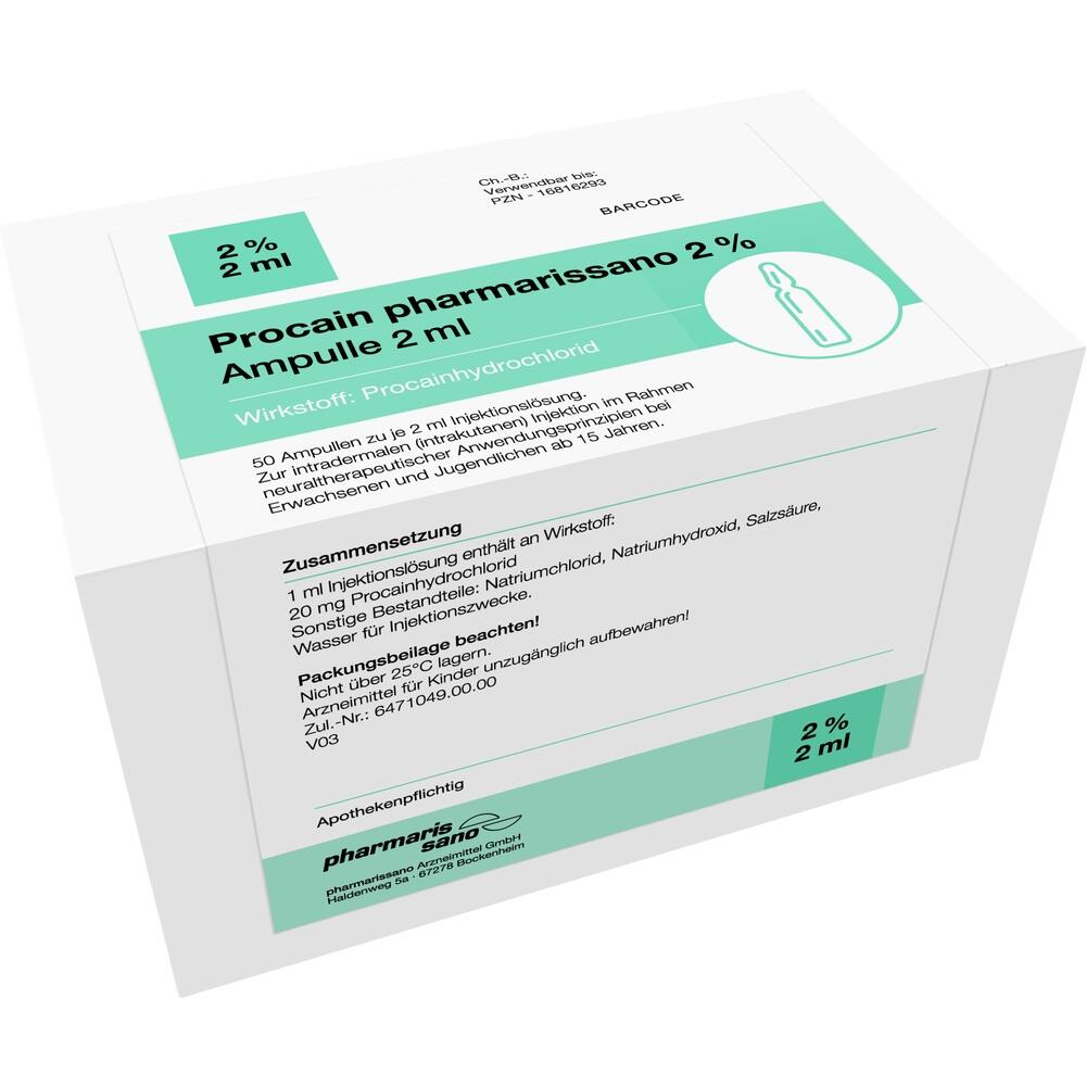 Procain pharmarissano 2 % Ampulle 2 ml 50X2 ml Injektionslösung