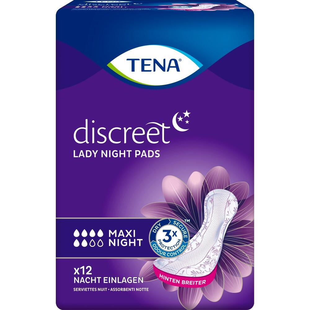 TENA Lady Discreet Maxi Night Inkontinenz Einlagen 6X12 St